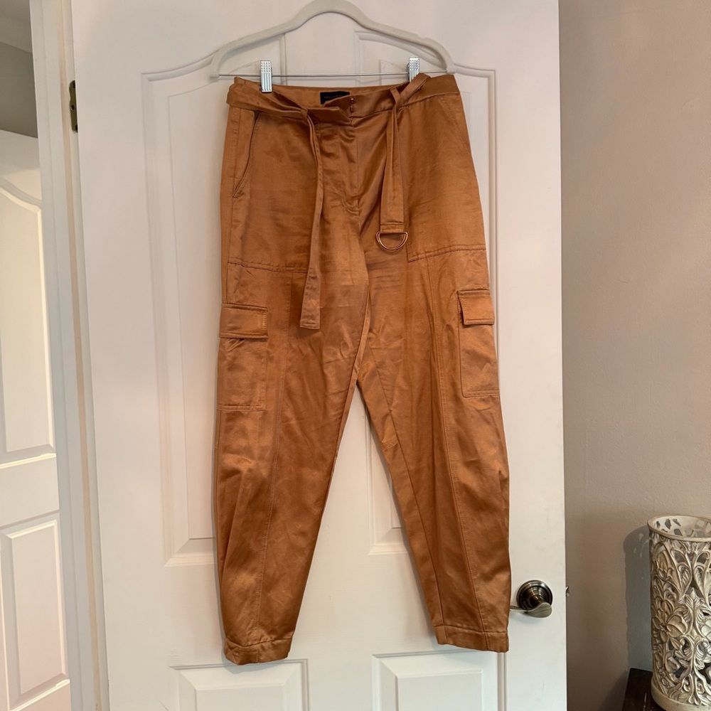 Donna Karan New York utility-style pants in a rich camel/tan color sz 4